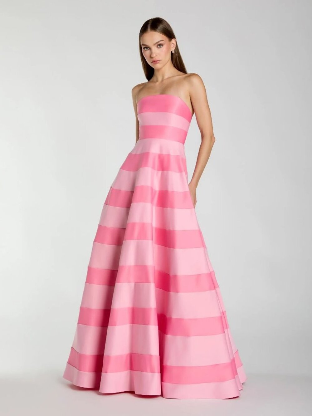 MacDuggal Pink Striped Ballgown